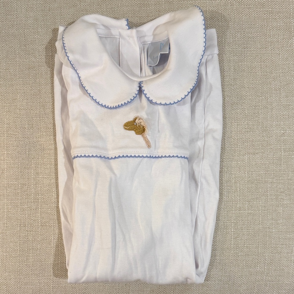 Little English Crochet Playsuit- horse